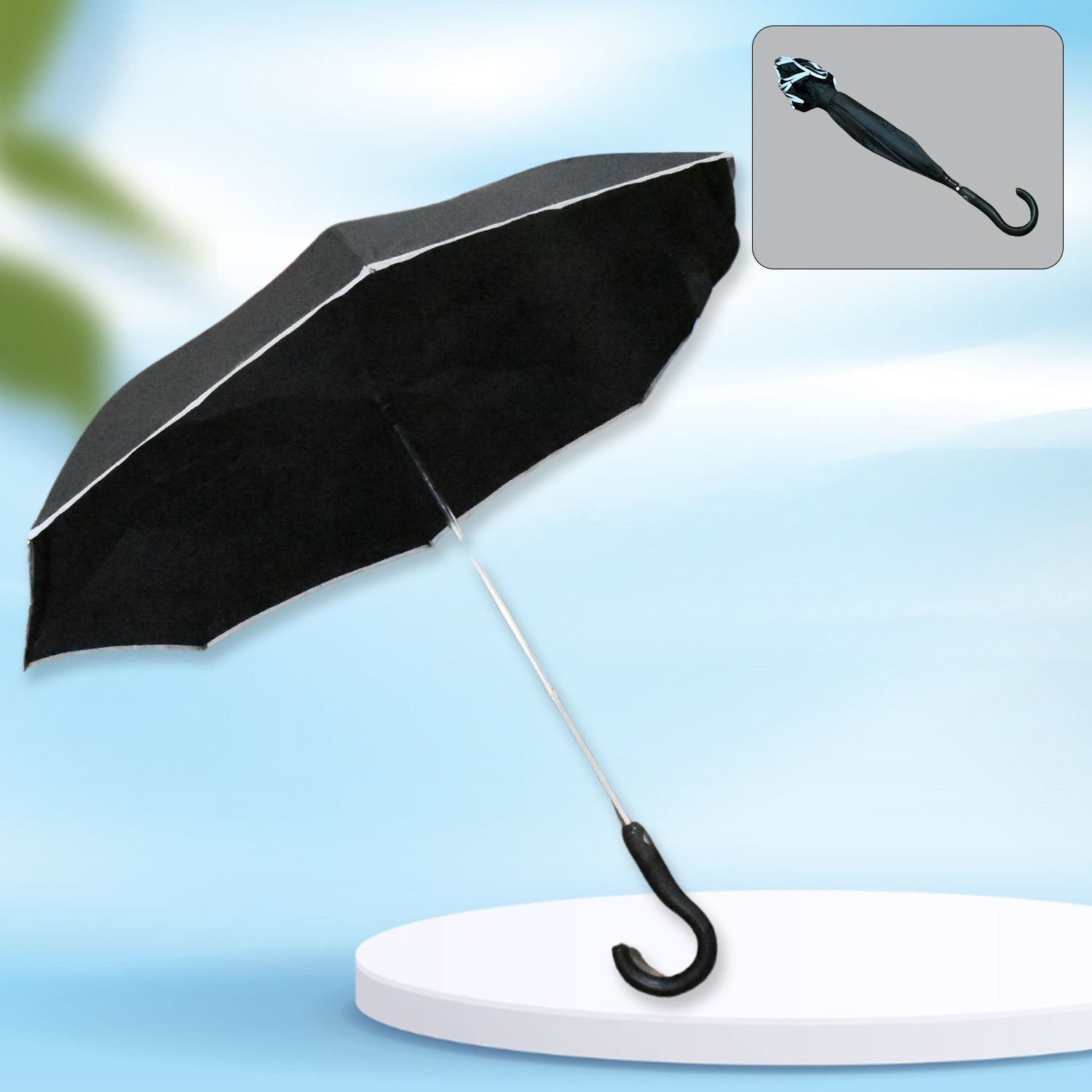 Travel Umbrella Windproof Umbrella Compact Folding Reverse Umbrella Unique Folding Umbrella With U- Shape Big Handle (1 pc) Travel Umbrella Windproof Umbrella Compact Folding Reverse Umbrella Unique Folding Umbrella With U- Shape Big Handle (1 pc)